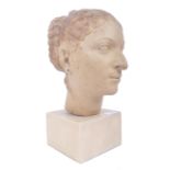 20TH CENTURY PAINTED METAL CLEOPATRA BUST STUDY