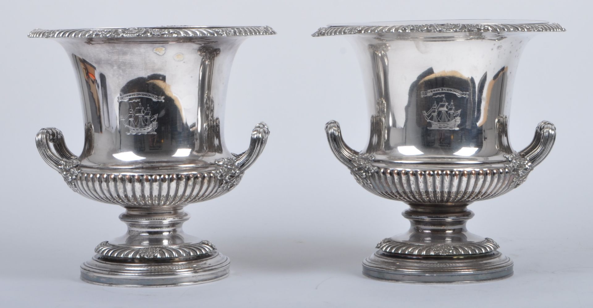 PAIR 19TH CENTURY SHEFFIELD PLATE WINE COOLERS - SHIPPING INTEREST - Image 9 of 11