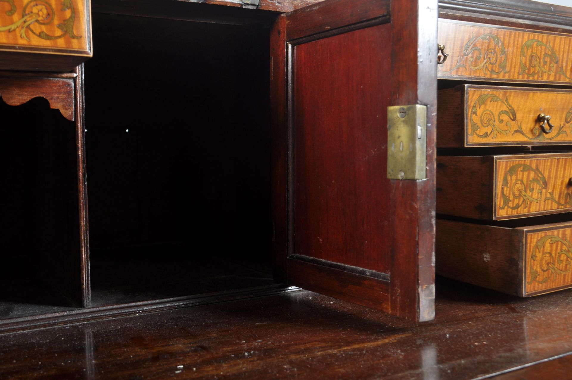 18TH CENTURY GEORGE III MARQUETRY INLAID BUREAU BOOKCASE - Image 19 of 23