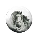 19TH CENTURY VICTORIAN LARGE HORSE WALL CHARGER 1883