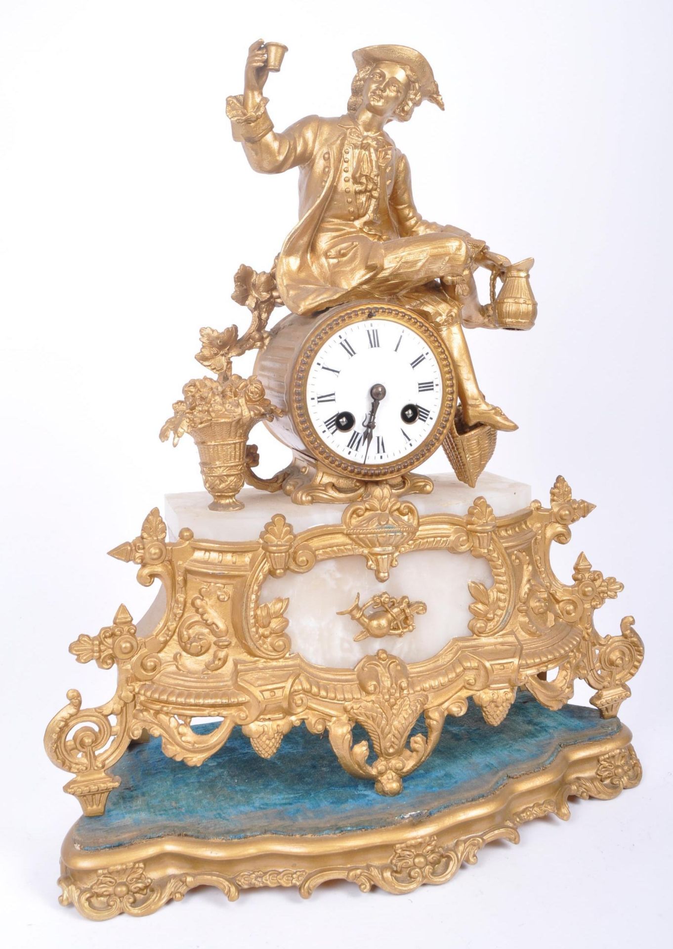 19TH CENTURY FRENCH 8 DAY GILT ORMOLU & MARBLE CLOCK - Image 2 of 10