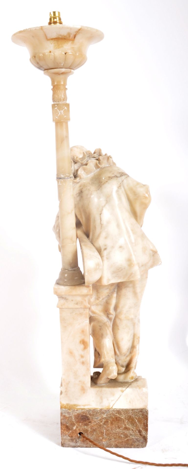 20TH CENTURY MARBLE TORCHERE PIERROT STATUE - Image 4 of 7