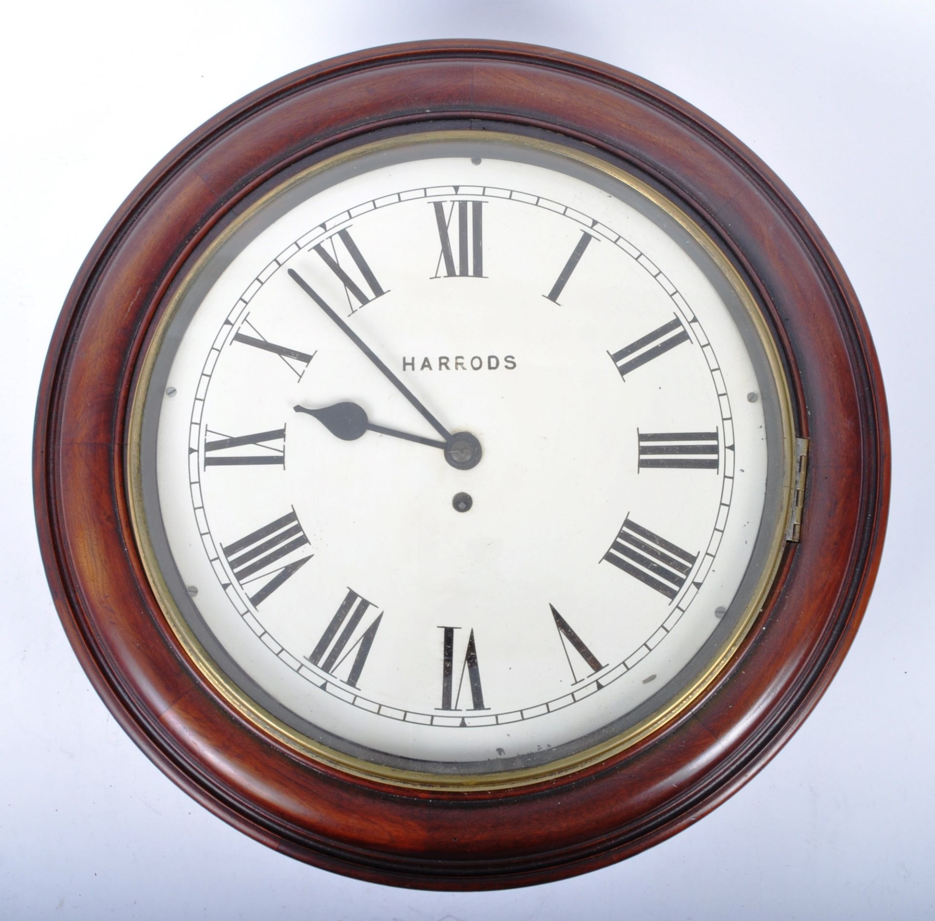 19TH CENTURY HARRODS MAHOGANY CASED STATION CLOCK - Image 2 of 8