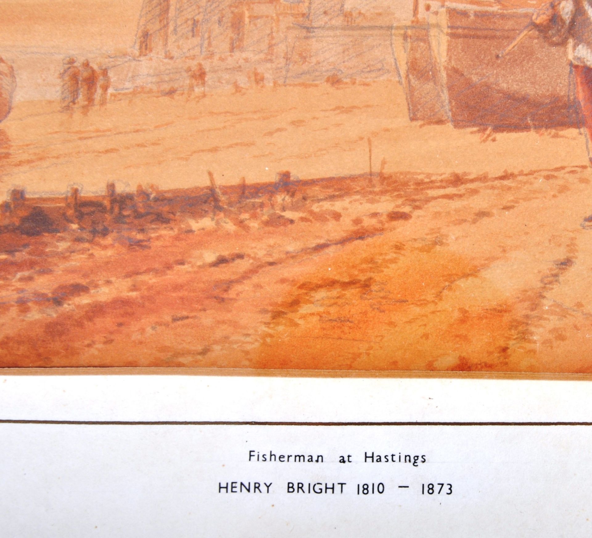 HENRY BRIGHT (1810-1873) FISHERMAN AT HASTINGS WATERCOLOUR - Bild 3 aus 6