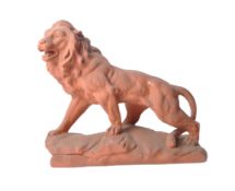 19TH CENTURY TERRACOTTA MAQUETTE SCULPTURE OF A LION