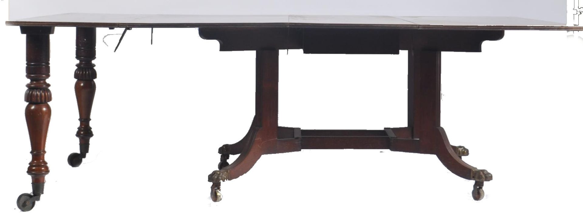 19TH CENTURY MAHOGANY CUMBERLAND ACTION DINING TABLE - Image 4 of 7