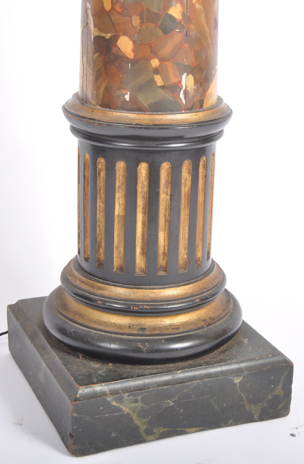 FAUX MARBLE COLUMN FLOOR STANDING STANDARD LAMP LIGHT - Image 3 of 6