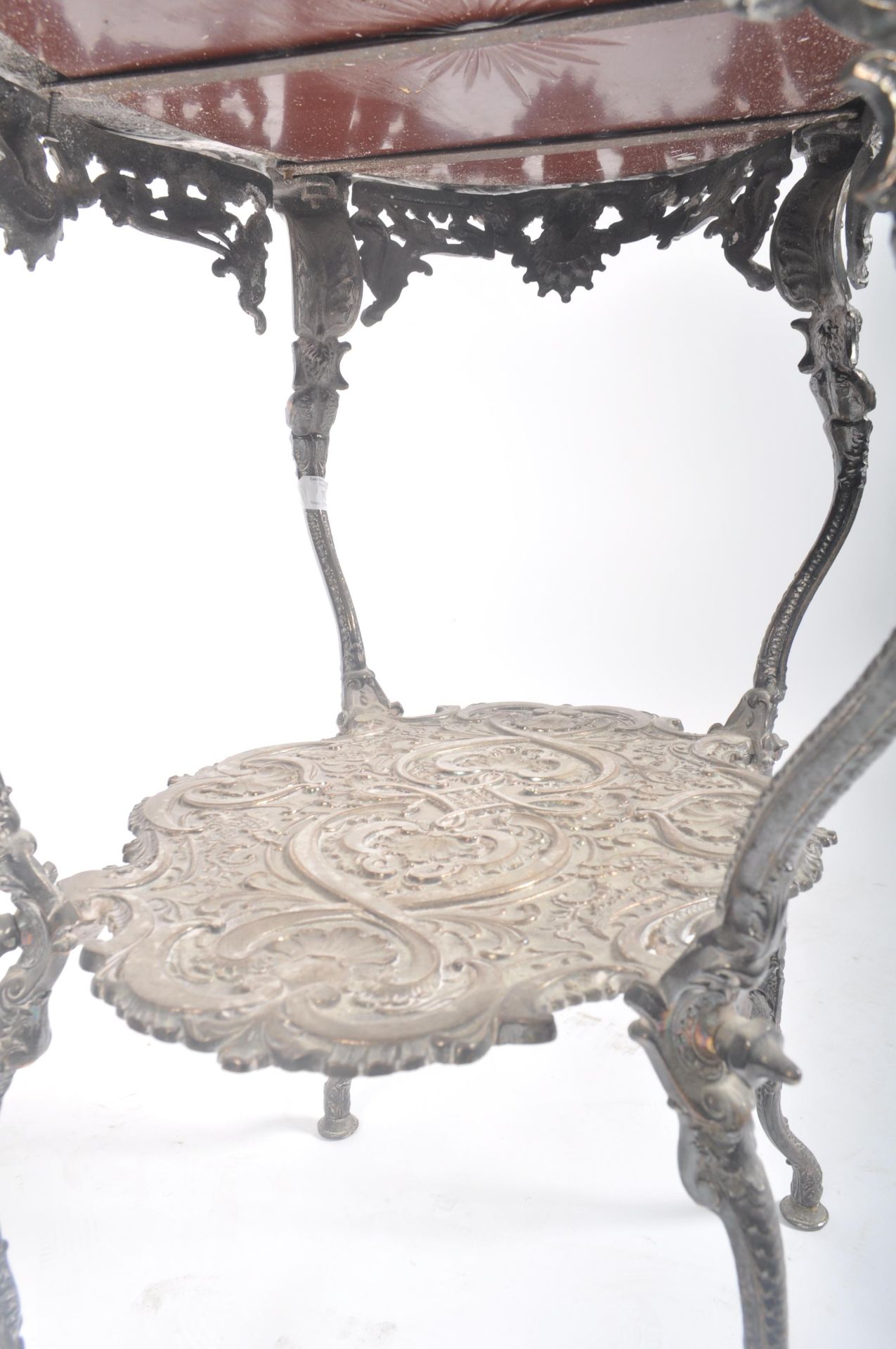 LATE 19TH CENTURY SILVER PLATED MIRROR TOP TABLE - Image 11 of 11