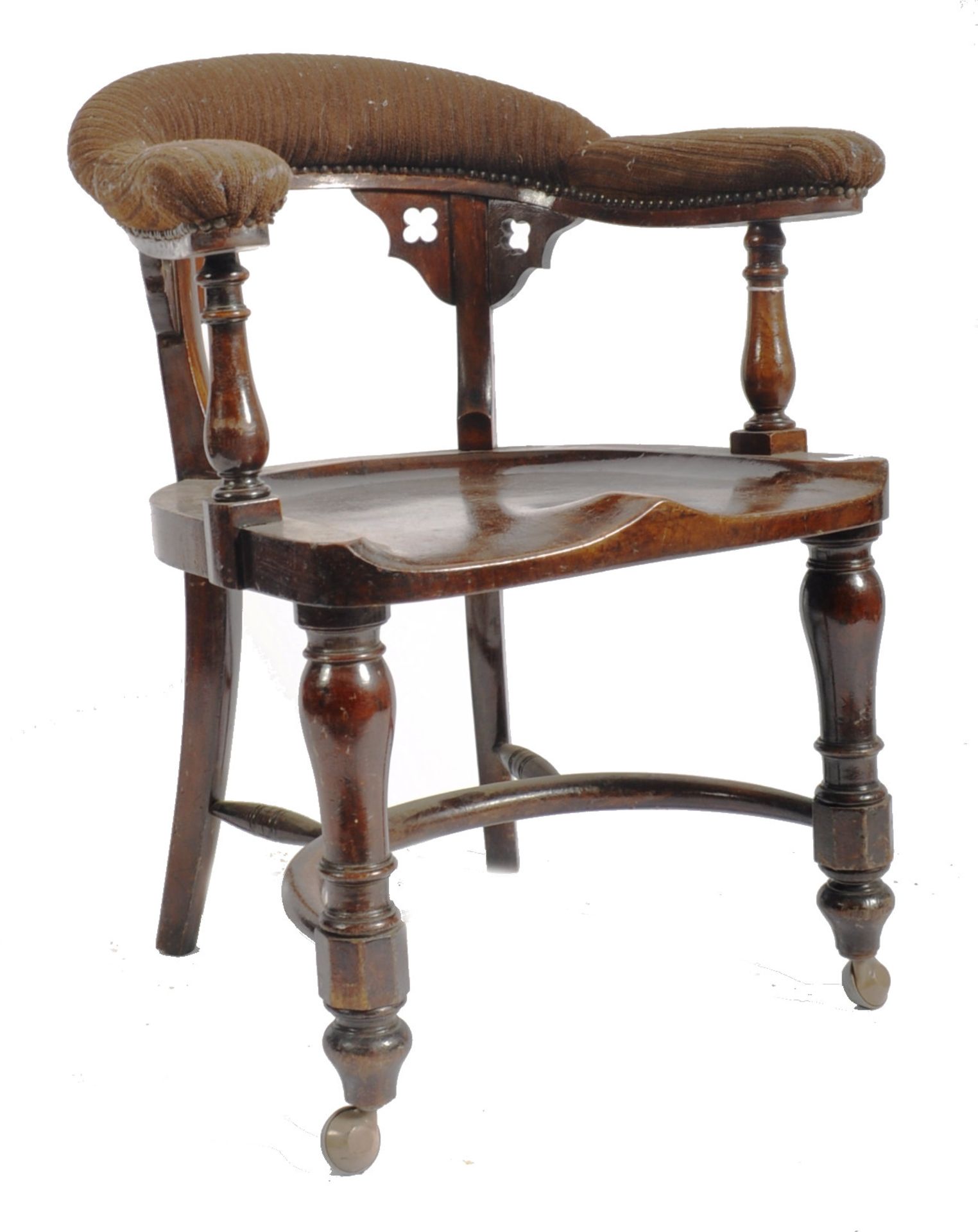 19TH CENTURY VICTORIAN MAHOGANY DESK CHAIR - ARMCHAIR