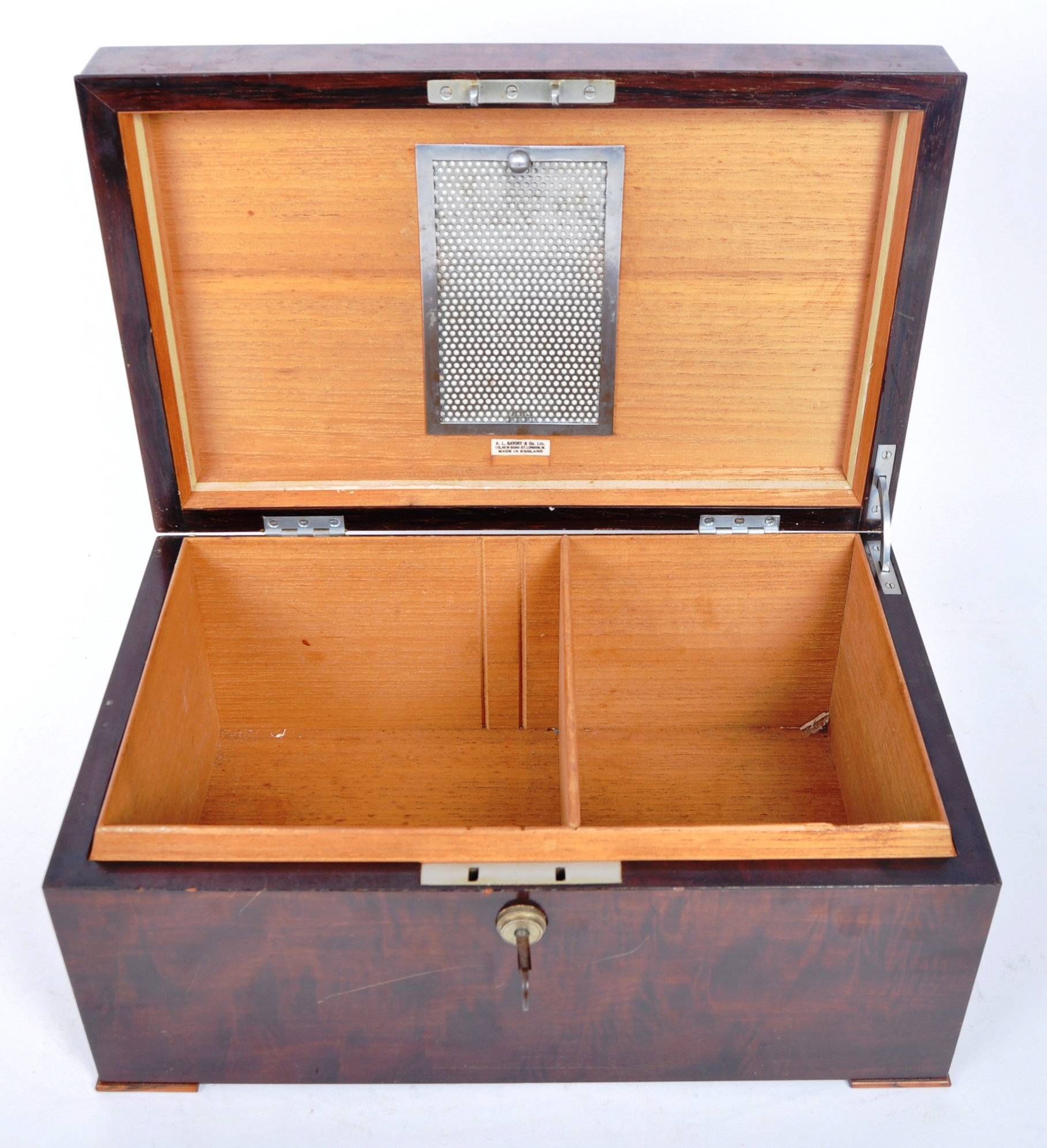 VICTORIAN MAHOGANY VENEERED CIGAR HUMIDOR - Image 2 of 5