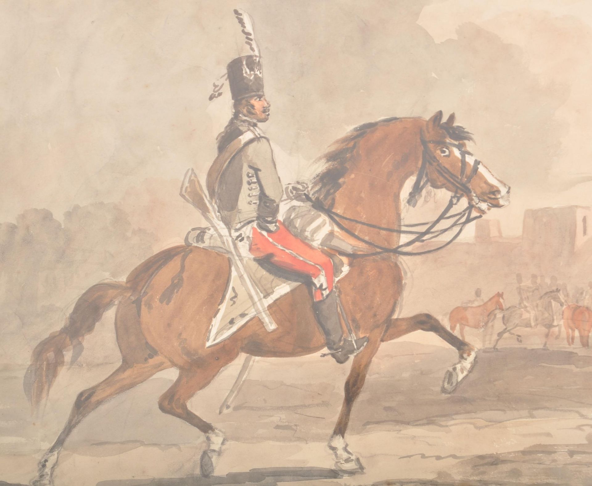 MITCHELSON OF MIDDLETON WATERCOLOUR CAVALRY DRAWINGS. - Image 3 of 7