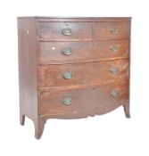 19TH CENTURY GEORGE III MAHOGANY BOW FRONT CHEST OF DRAWERS
