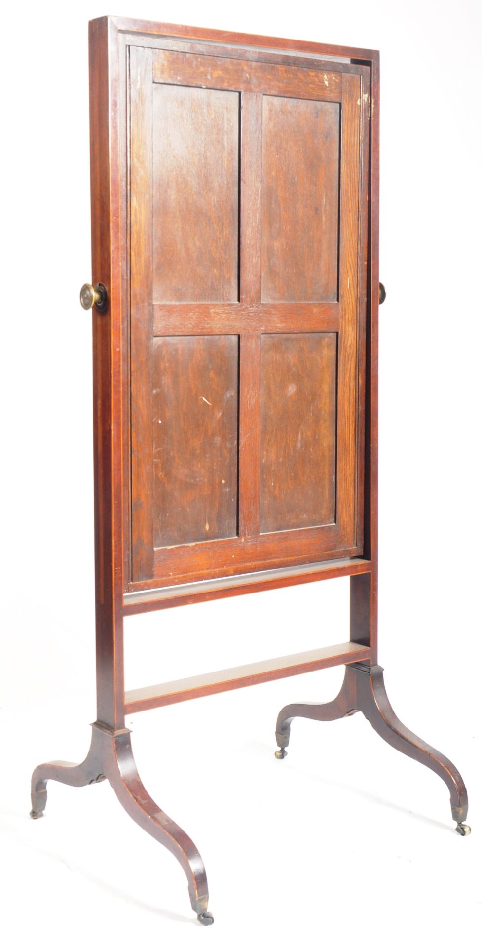 GEORGE III MAHOGANY CHEVAL DRESSING MIRROR STAND - Image 7 of 8