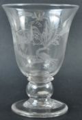 19TH CENTURY ENGRAVED GLASS COIN GOBLET