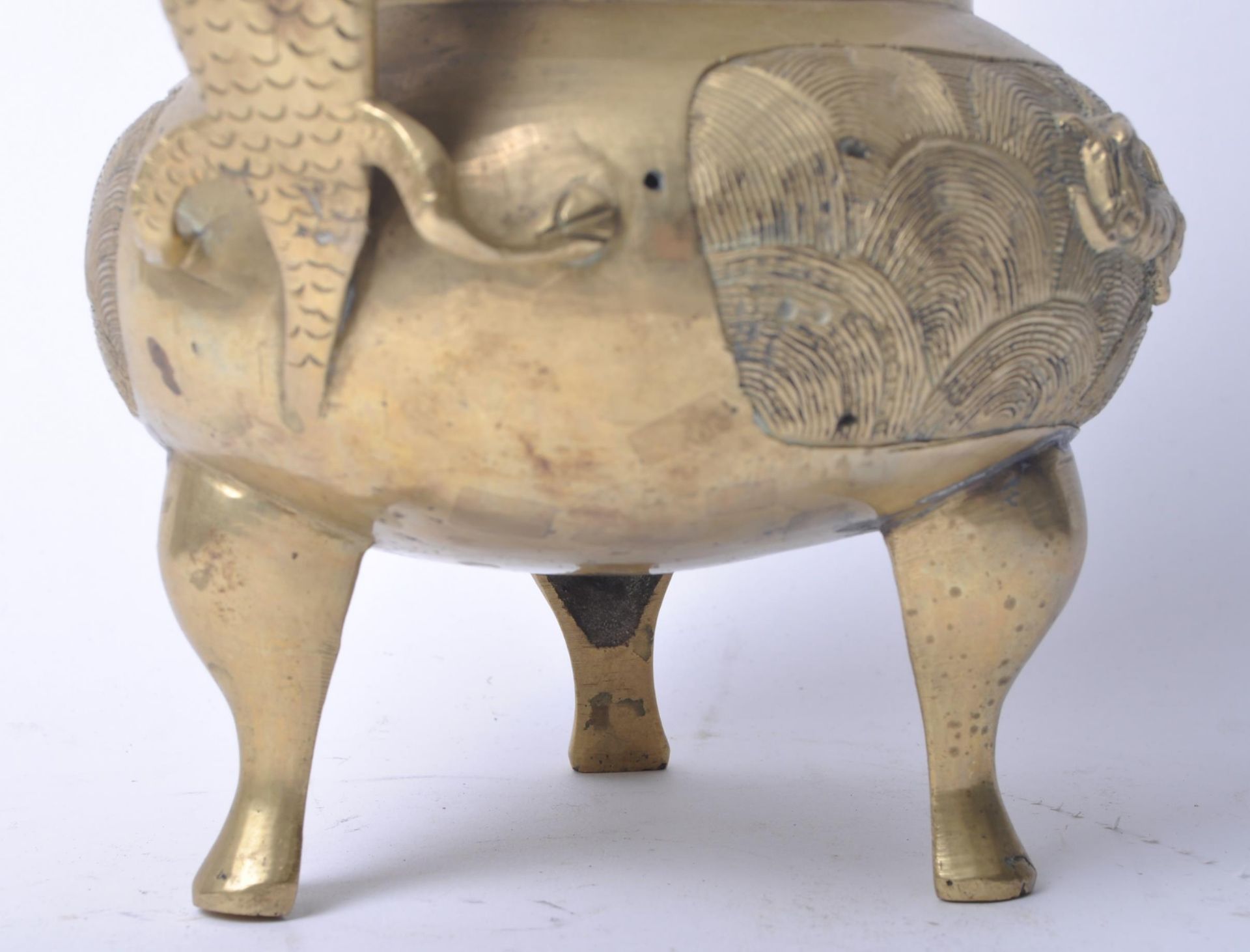 20TH CENTURY CHINESE BRASS INCENSE BURNER - Image 5 of 10