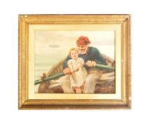 AFTER EMILE RENOUF ' THE HELPING HAND ' 19TH CENTURY PAINTING