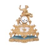 19TH CENTURY FRENCH 8 DAY GILT ORMOLU & MARBLE CLOCK