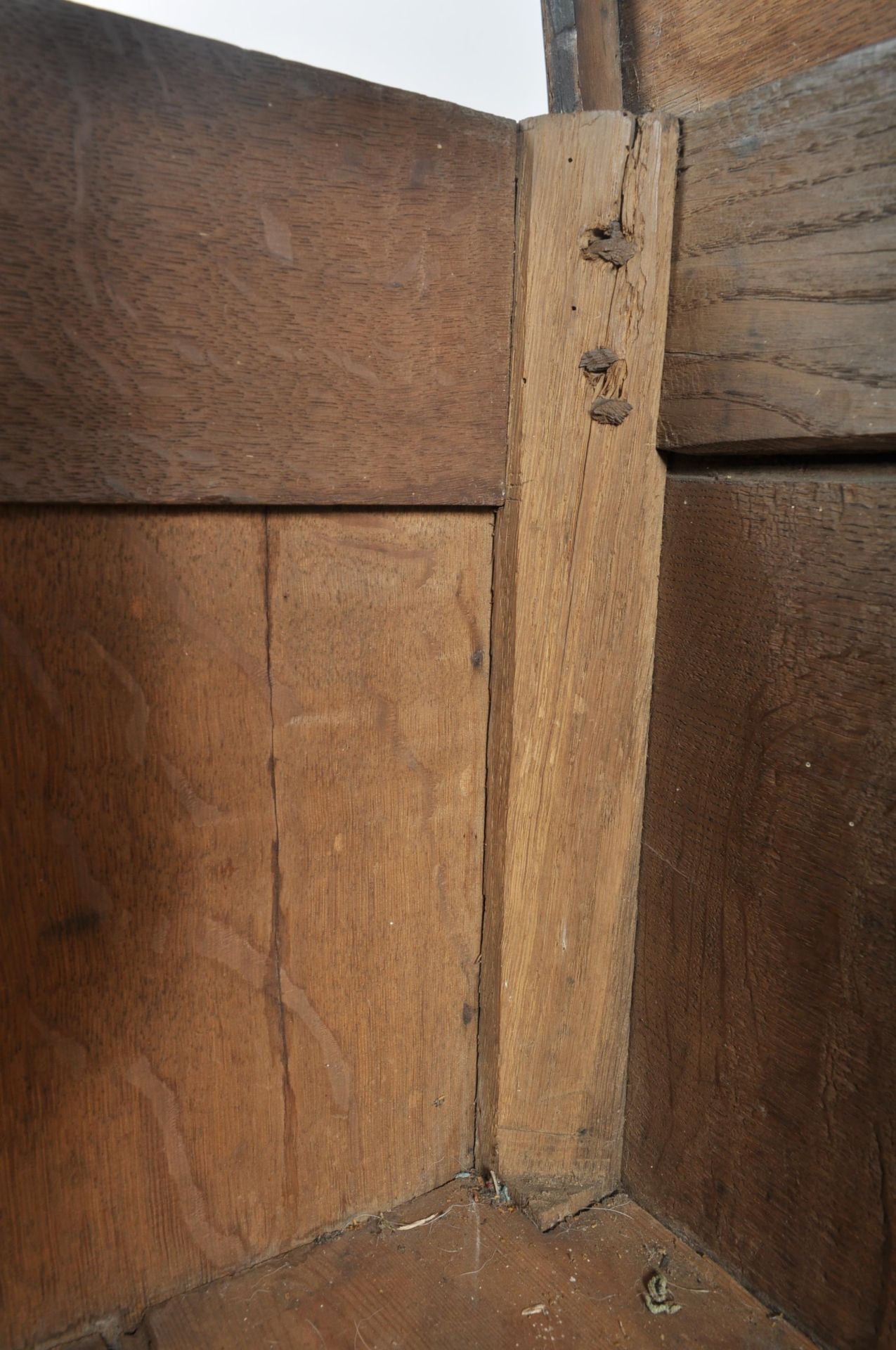 17TH CENTURY COMMONWEALTH OAK MULE CHEST COFFER CHEST - Image 6 of 9