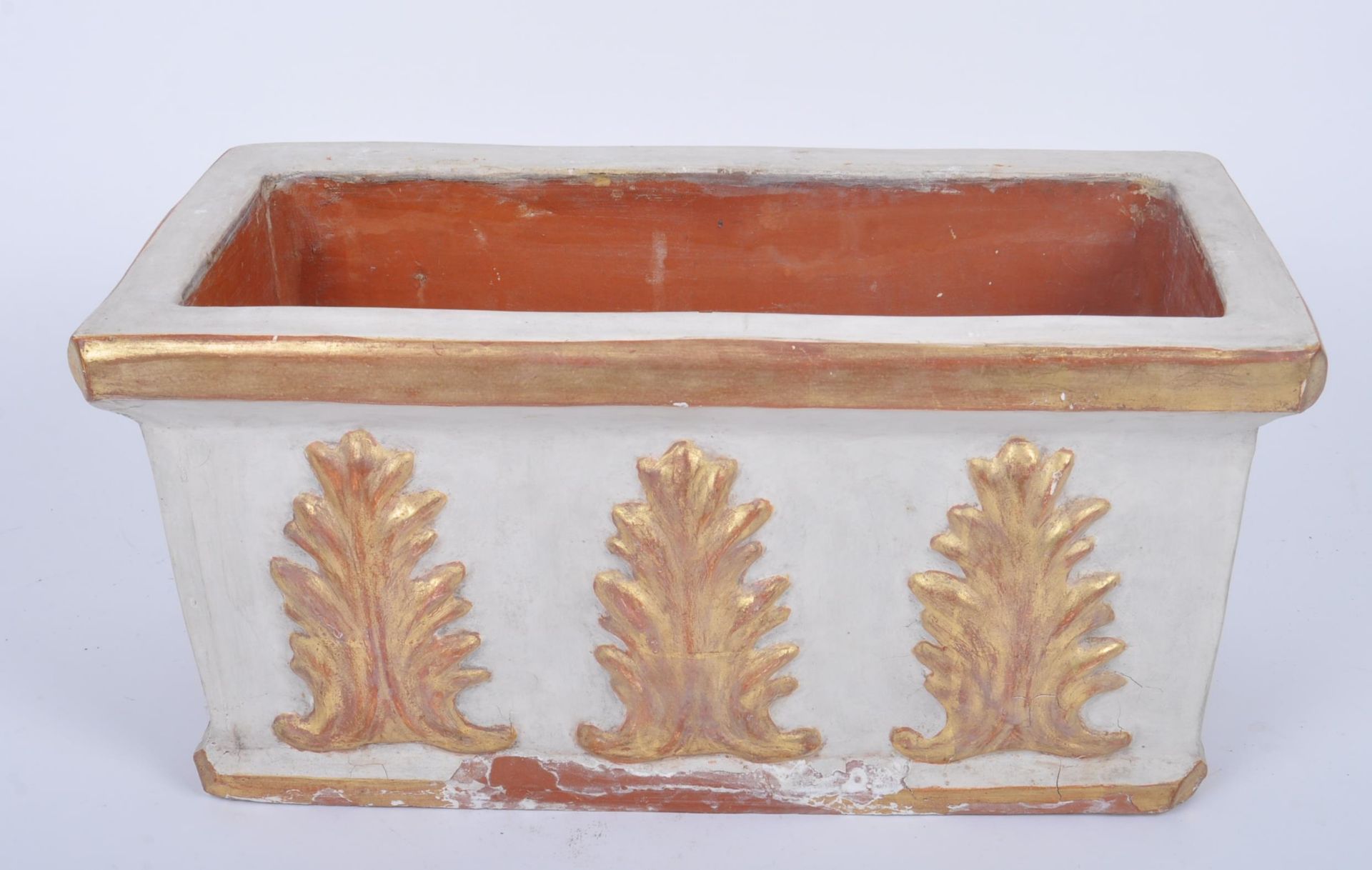 MIDCENTURY NEOCLASSICAL GILDED TERRACOTTA PLANTER - Image 5 of 6