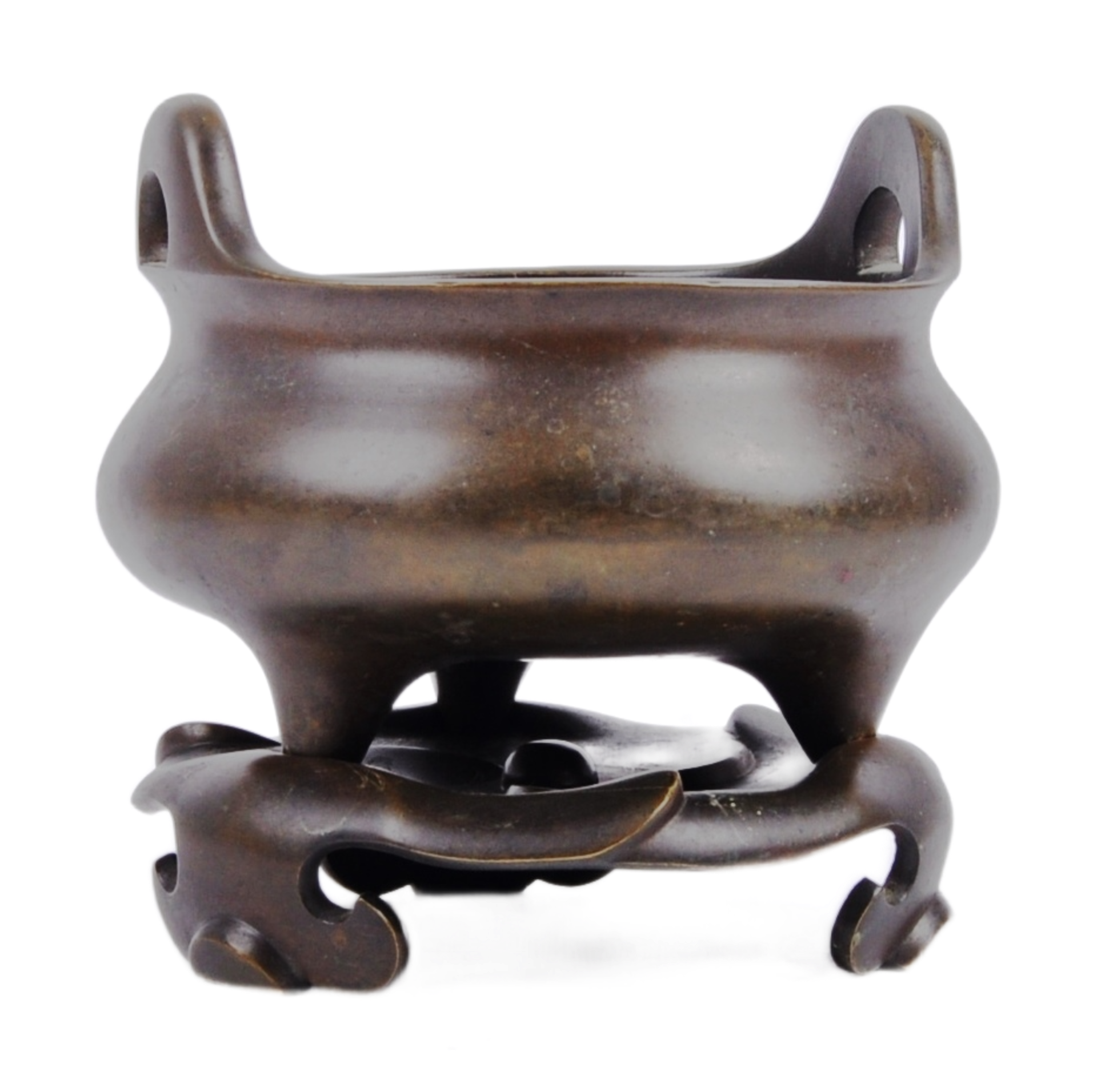 EARLY 20TH CENTURY CHINESE BRONZE CENSER ON STAND