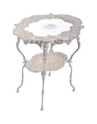 LATE 19TH CENTURY SILVER PLATED MIRROR TOP TABLE