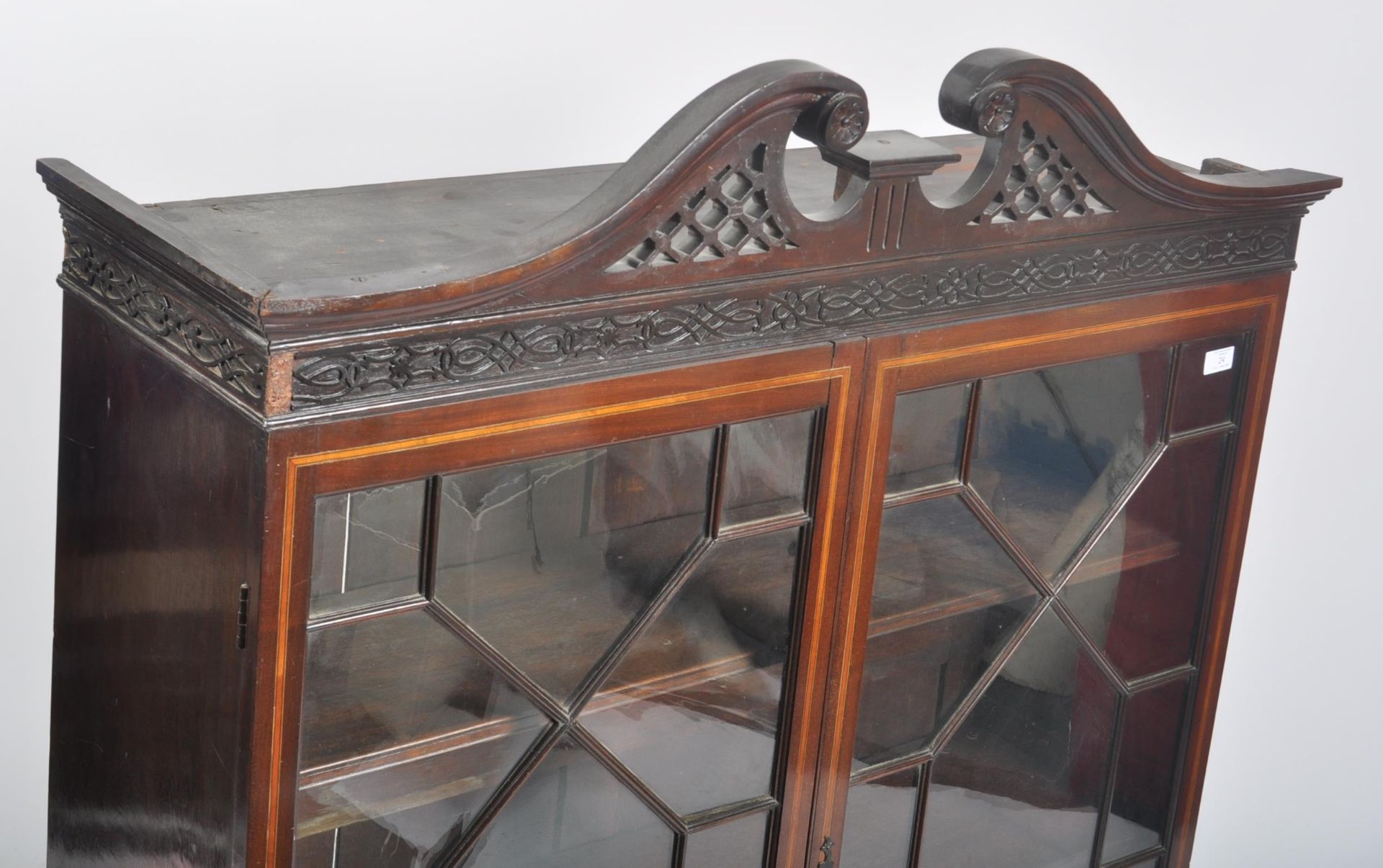 18TH CENTURY GEORGE III MARQUETRY INLAID BUREAU BOOKCASE - Image 3 of 23