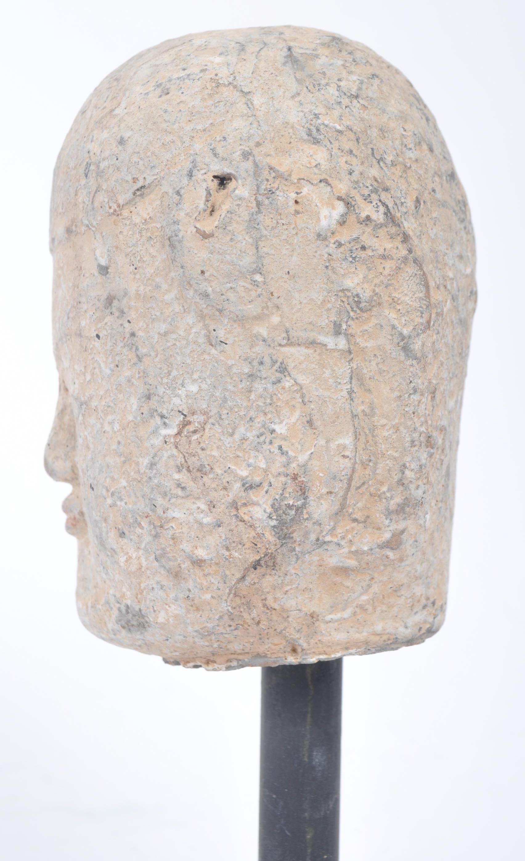 LATE 19TH CENTURY CHINESE CARVED STONE HEAD - Image 5 of 6