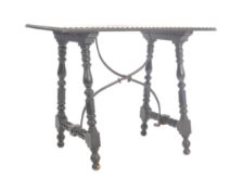 ISLAMIC ART - 19TH CENTURY EBONY BONE INLAID SIDE TABLE