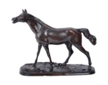 20TH CENTURY PLASTER HORSE STUDY PAINTED BRONZE FINISH