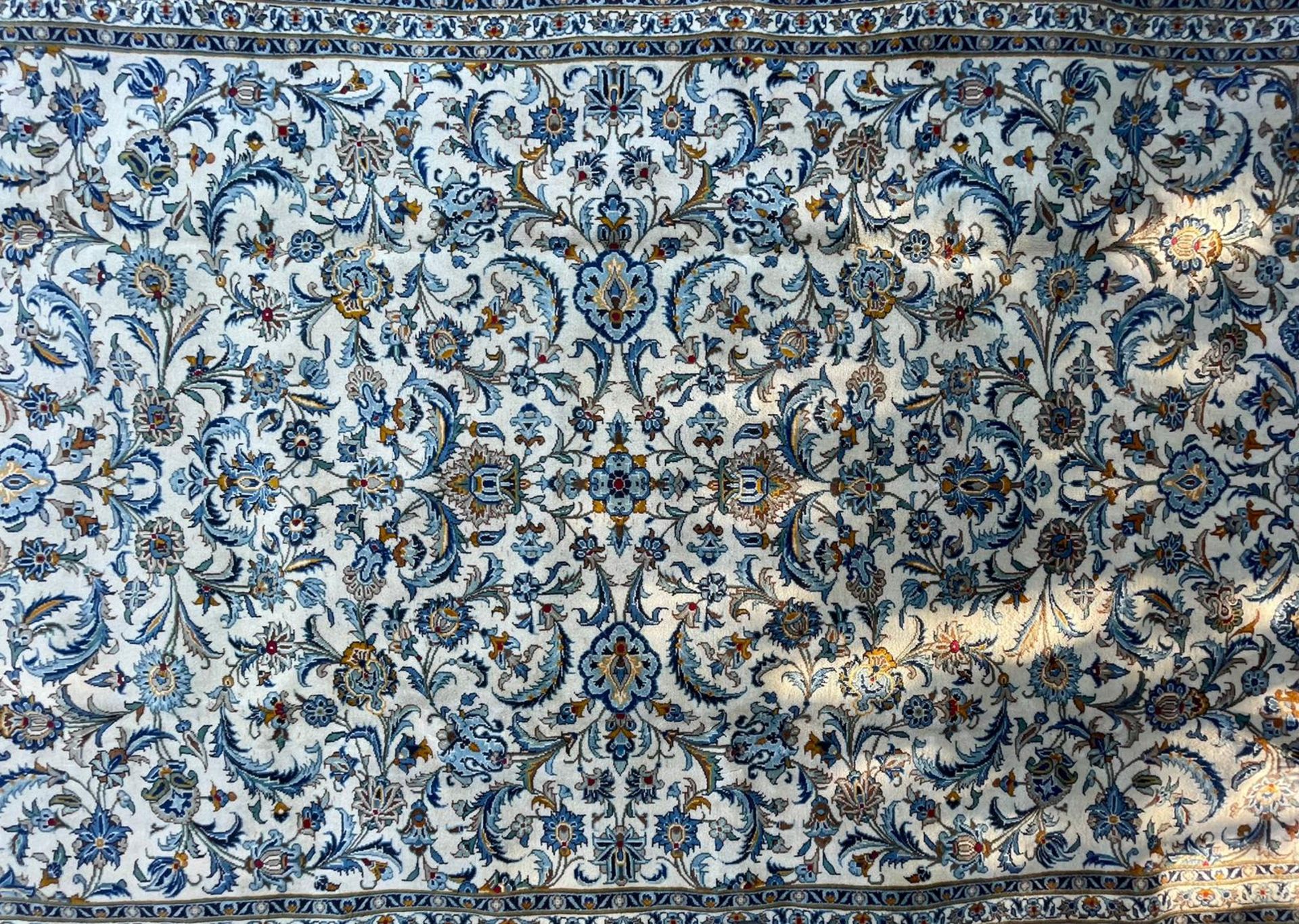 EARLY 20TH CENTURY CENTRAL PERSIAN KASHAN FLOOR CARPET RUG - Image 2 of 6