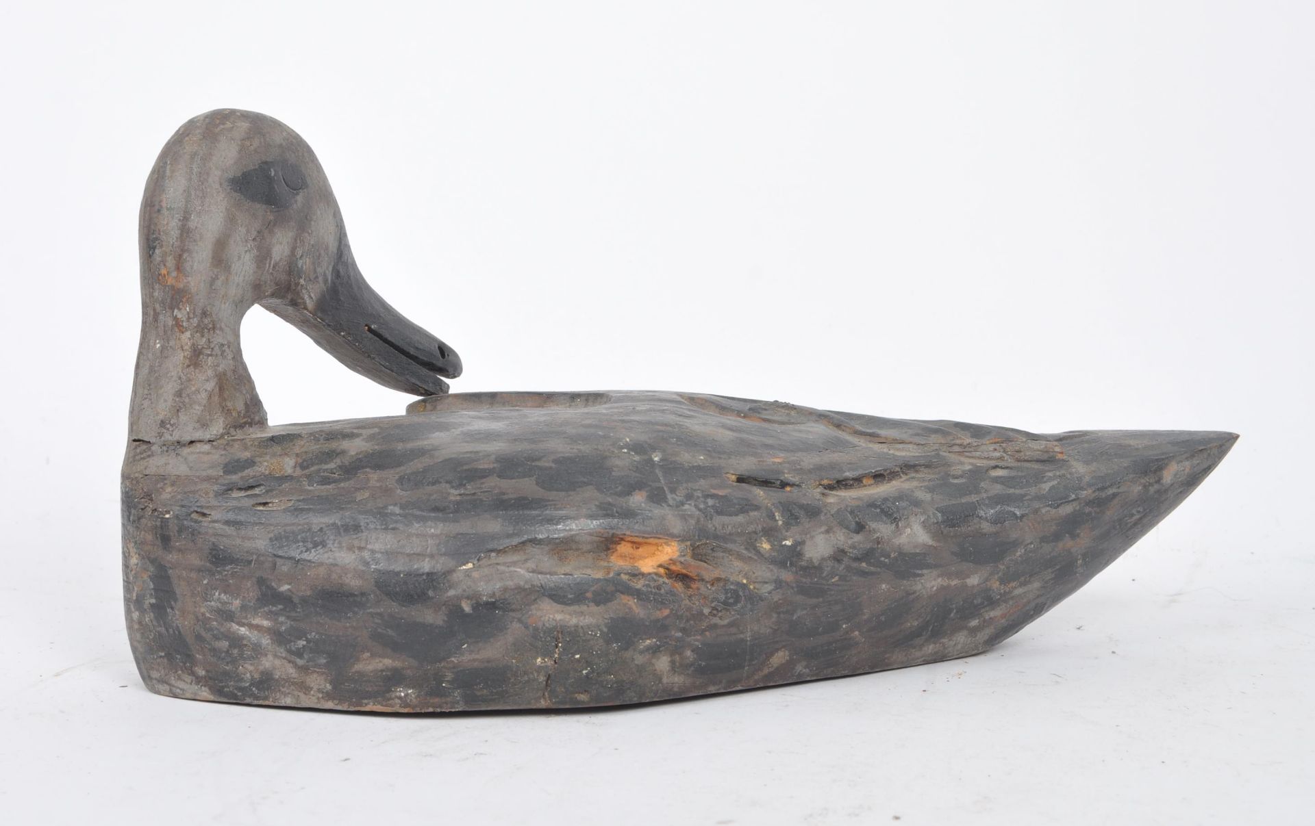 TWO LATE VICTORIAN ENGLISH HAND CARVED DECOY DUCKS - Image 5 of 6