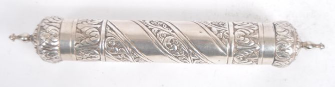 19TH CENTURY SILVER REPOUSSÉ DOCUMENT HOLDER