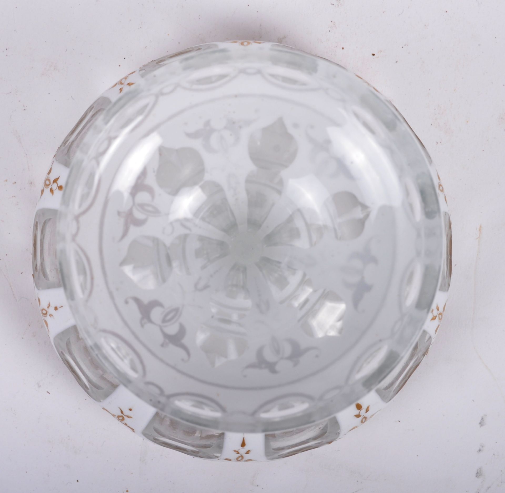 VICTORINA BOHEMIAN CUT GLASS ENAMEL CHALICE GOBLET - Image 4 of 8