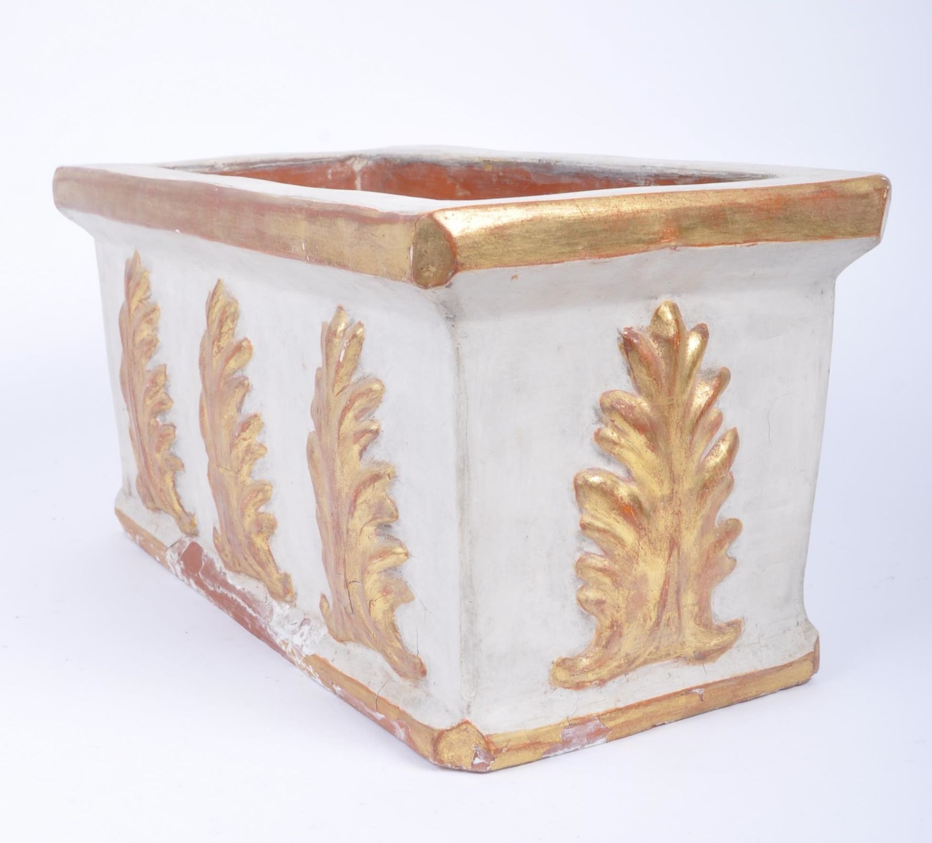 MIDCENTURY NEOCLASSICAL GILDED TERRACOTTA PLANTER - Image 6 of 6