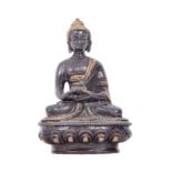 EARLY 20TH CENTURY TWO TONE BRONZE CHINESE BUDDHA