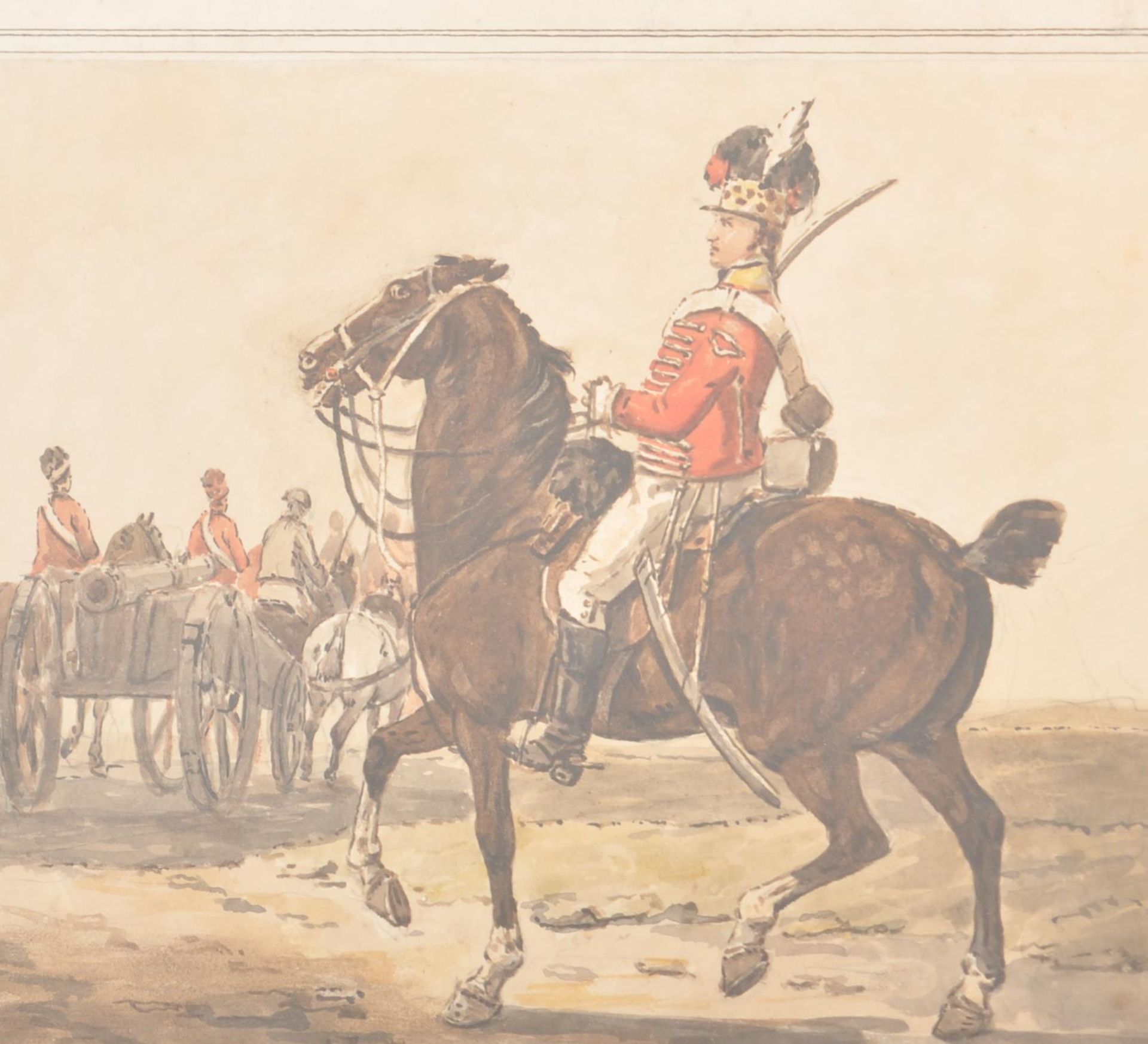 MITCHELSON OF MIDDLETON WATERCOLOUR CAVALRY DRAWINGS. - Image 2 of 7