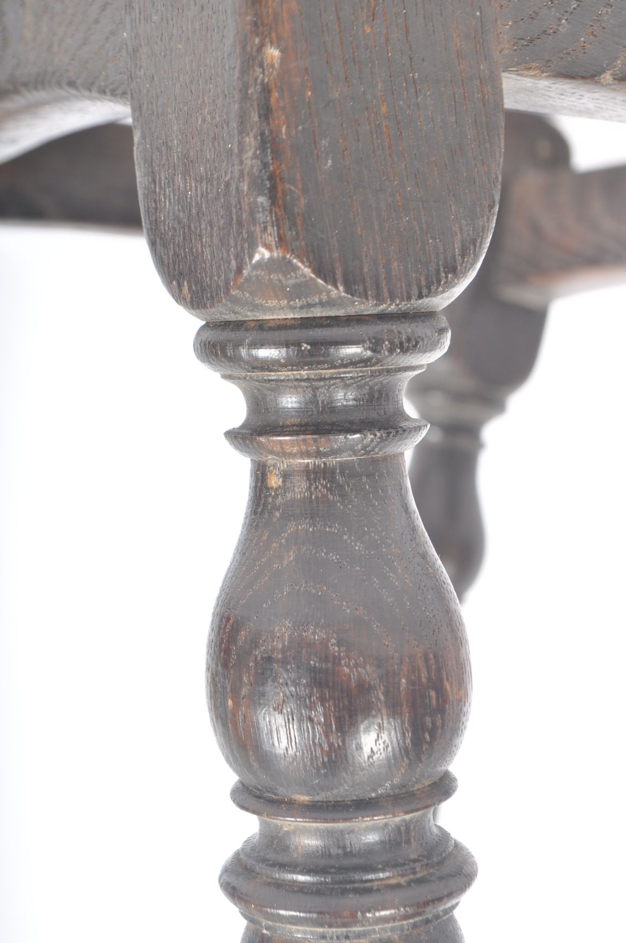 19TH CENTURY CARVED OAK JACOBEAN REVIVAL JOINT STOOL - Image 4 of 5