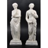 PAIR OF BELLEEK MEDITATION & AFFECTION PORCELAIN FIGURES