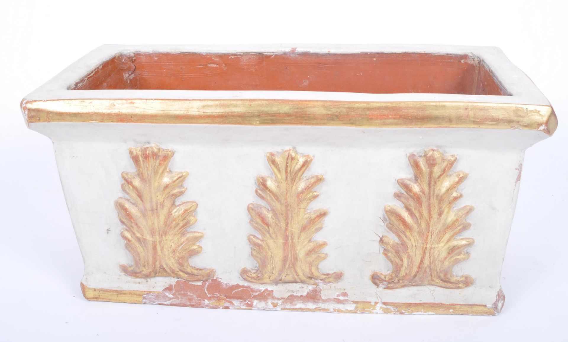 MIDCENTURY NEOCLASSICAL GILDED TERRACOTTA PLANTER - Image 3 of 6