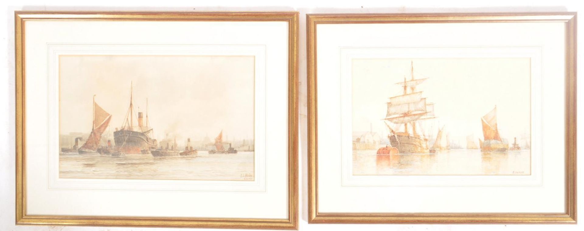 FREDERICK JAMES ALDRIDGE - PAIR WATERCOLOUR MARITIME SCENES