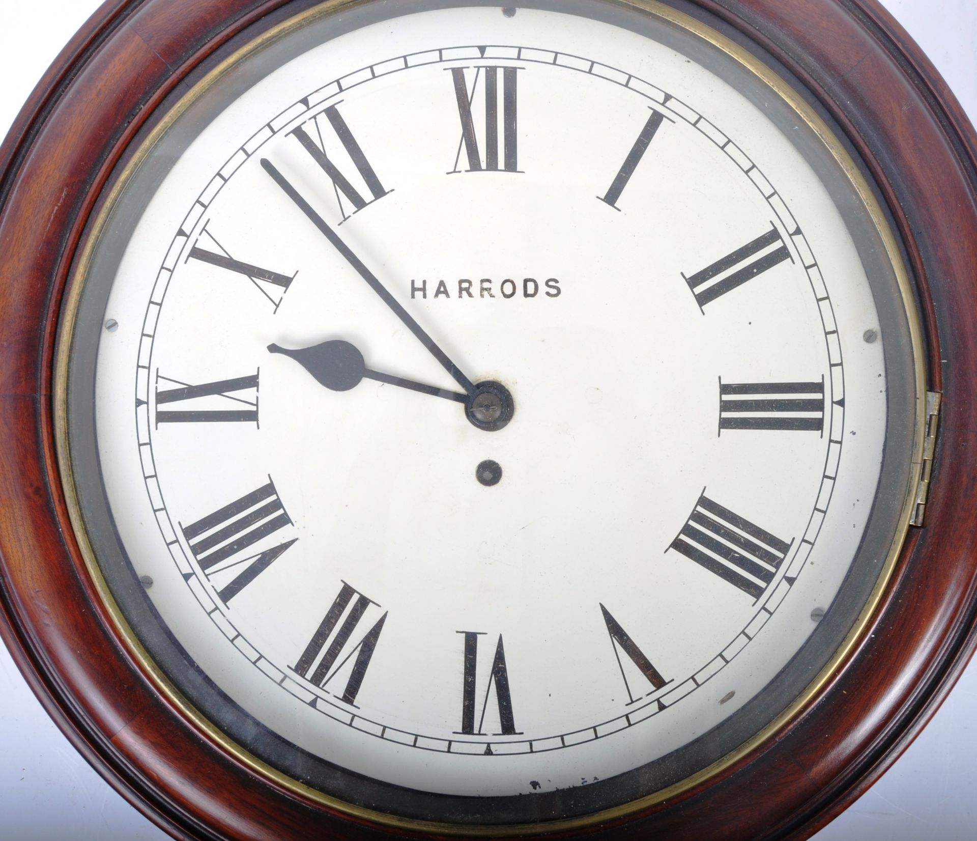 19TH CENTURY HARRODS MAHOGANY CASED STATION CLOCK - Image 3 of 8