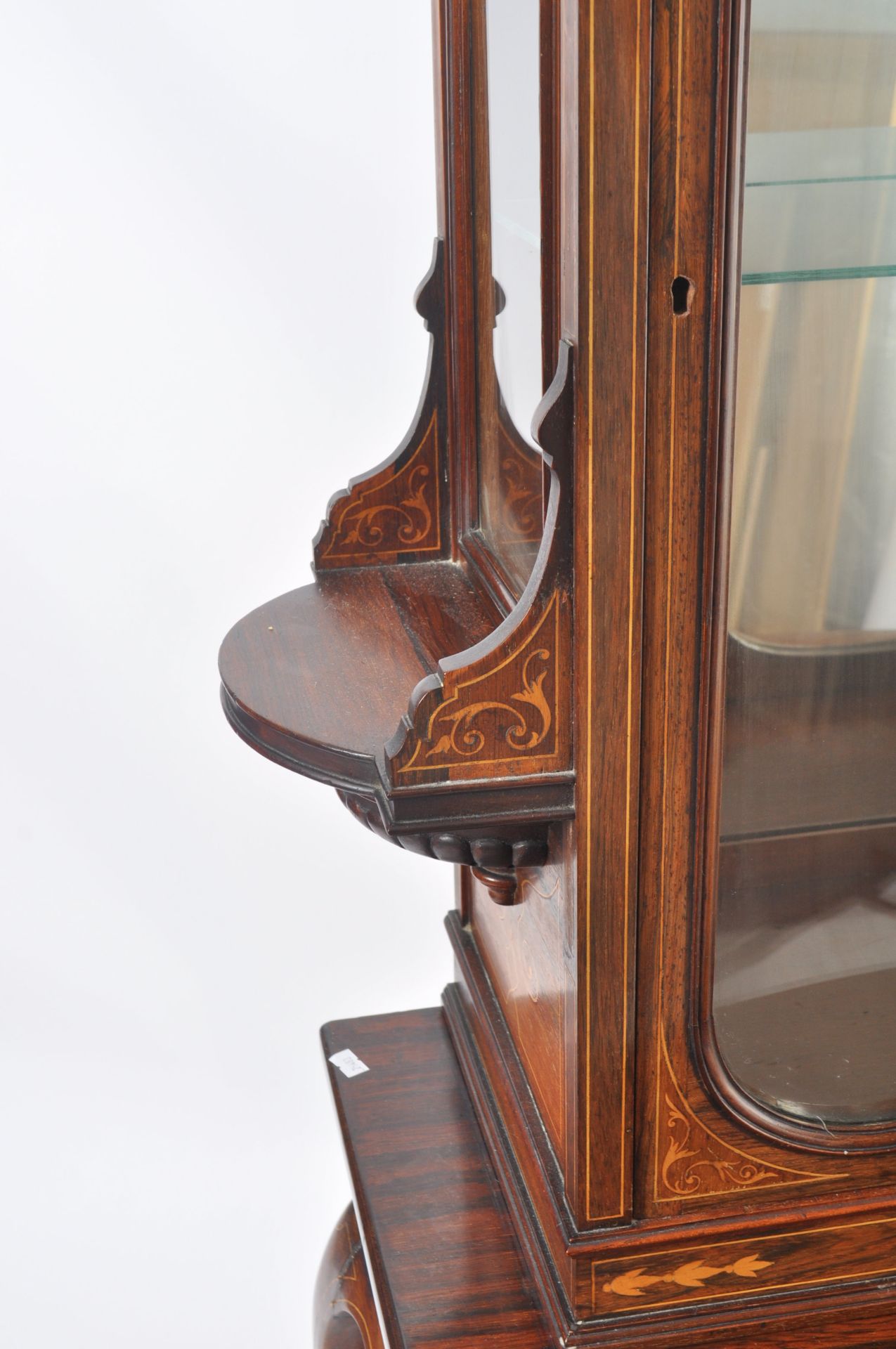 19TH CENTURY ROSEWOOD & MARQUETRY CABINET ON STAND - Image 3 of 11