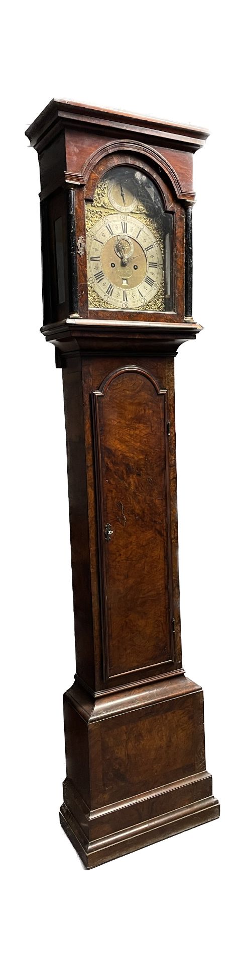 JAMES BUSH -LONDON QUEEN ANNE WALNUT LONGCASE CLOCK