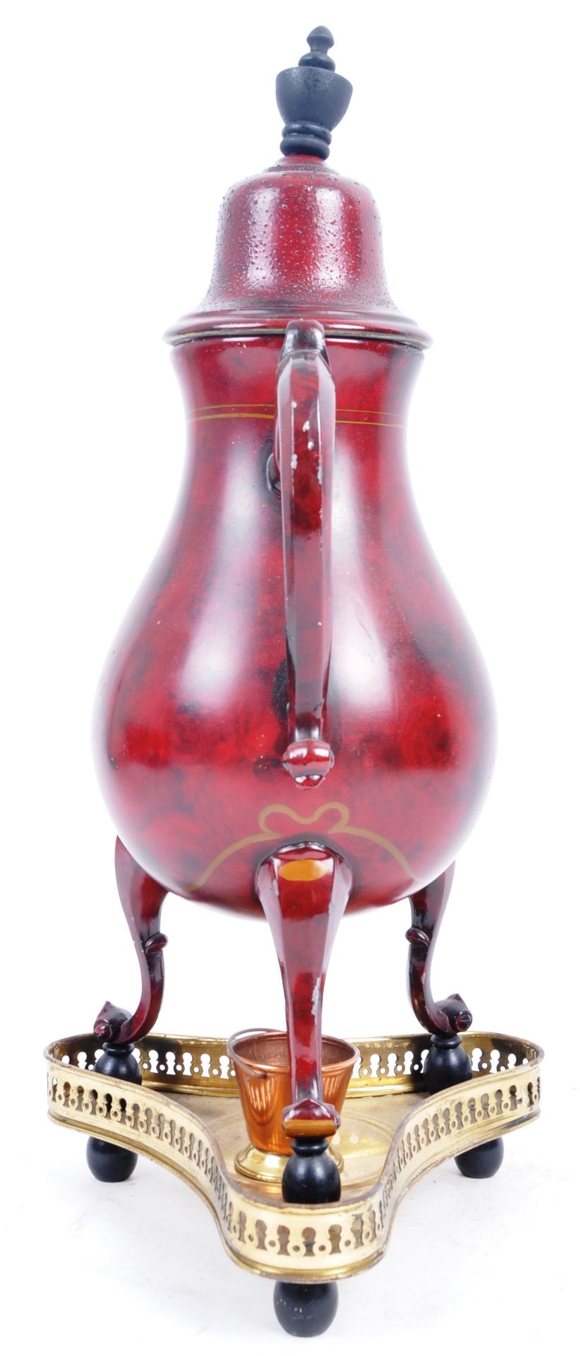 19TH CENTURY VICTORIAN RED LACQUERED COFFEE POT - Image 3 of 6