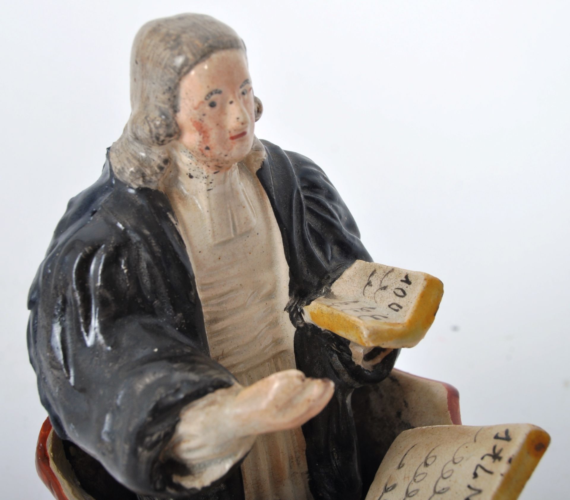 19TH CENTURY VICTORIAN STAFFORDSHIRE FIGURE OF JOHN WESLEY - Image 6 of 7