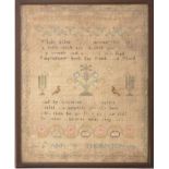 1790 18TH CENTURY NEEDLEPOINT SAMPLER - ANN THORNTON