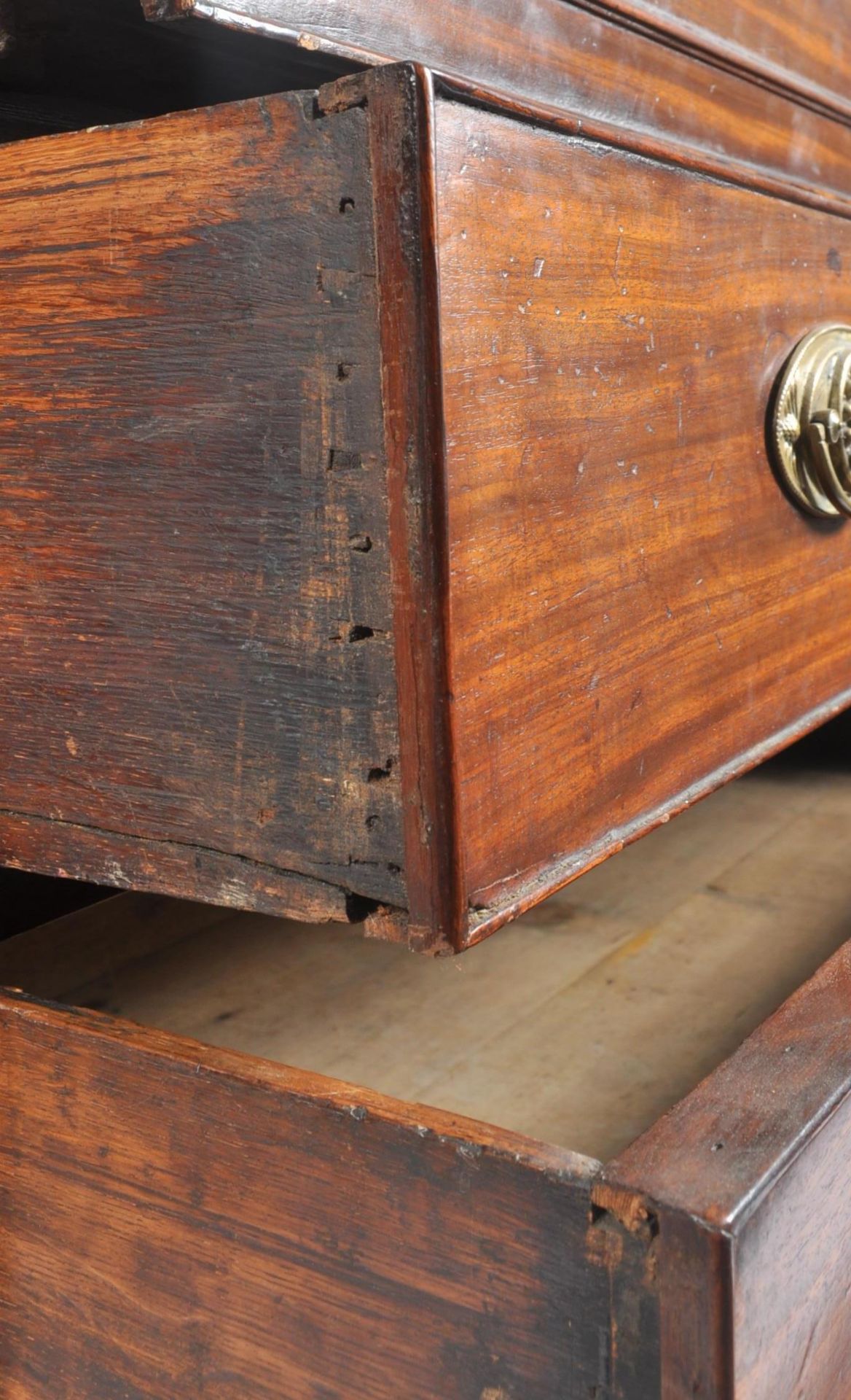 GEORGE III FLAME MAHOGANY SECRETAIRE BUREAU BOOKCASE - Image 7 of 11