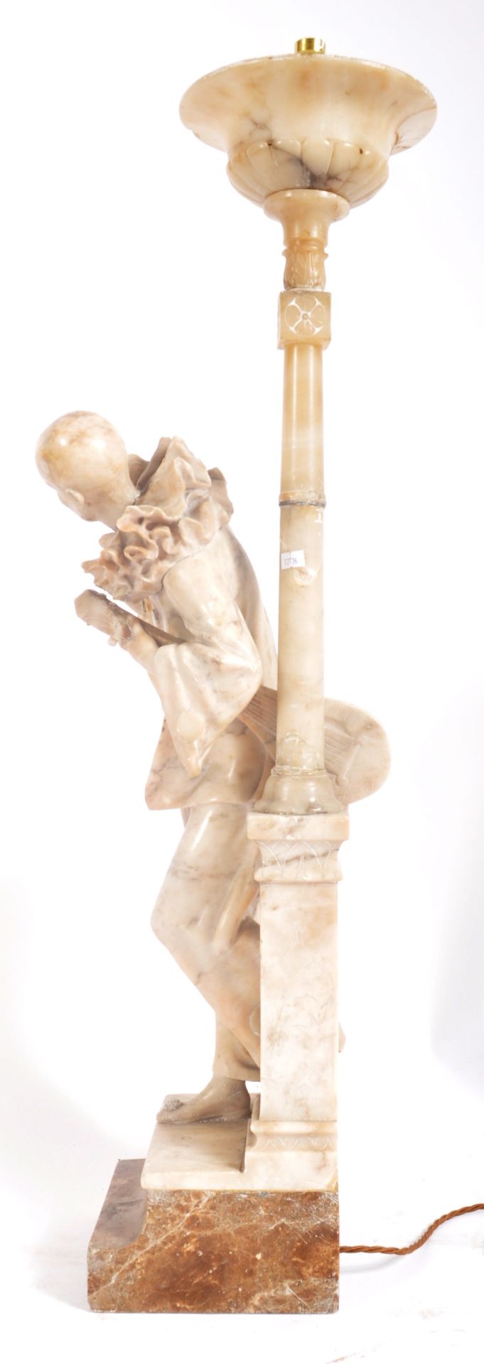 20TH CENTURY MARBLE TORCHERE PIERROT STATUE - Image 3 of 7