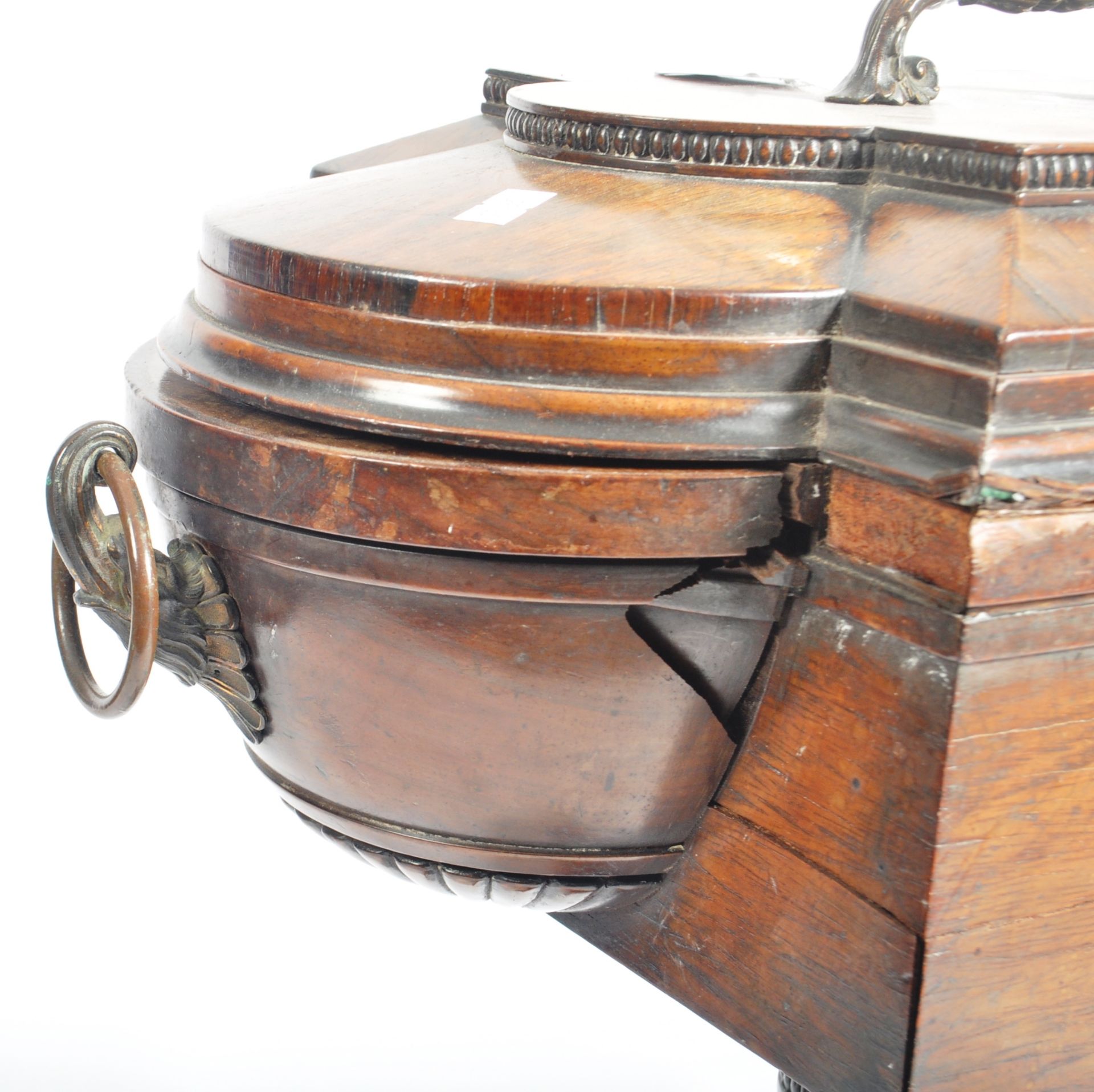19TH CENTURY REGENCY ROSEWOOD TEAPOY - CADDY STAND - Image 3 of 9