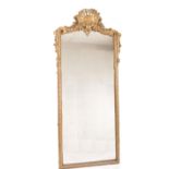 LARGE 19TH CENTURY GESSO FRAMED WALL MIRROR